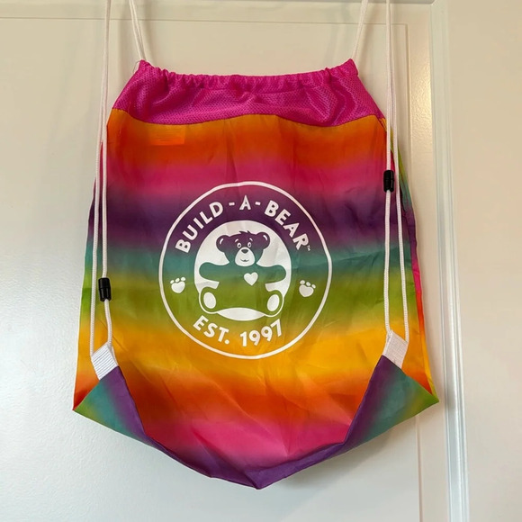 Build A Bear  Carrier Tote Bag Backpack Tie dye Multicolor Rainbow - Picture 1 of 2